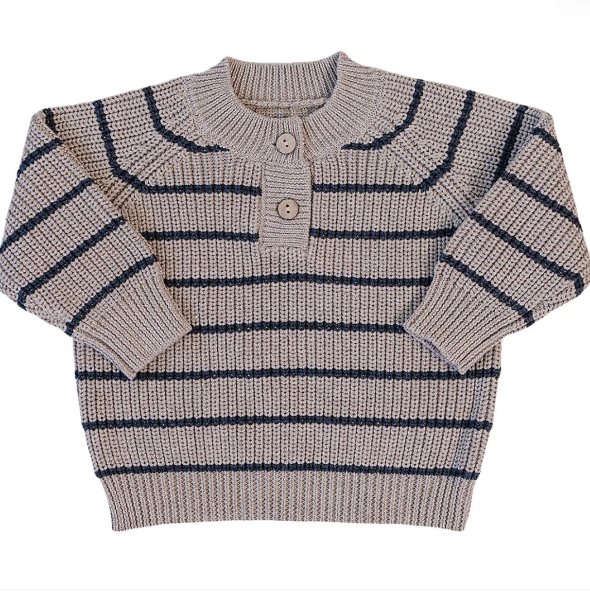 Brown & Charcoal Stripe Knit Sweater