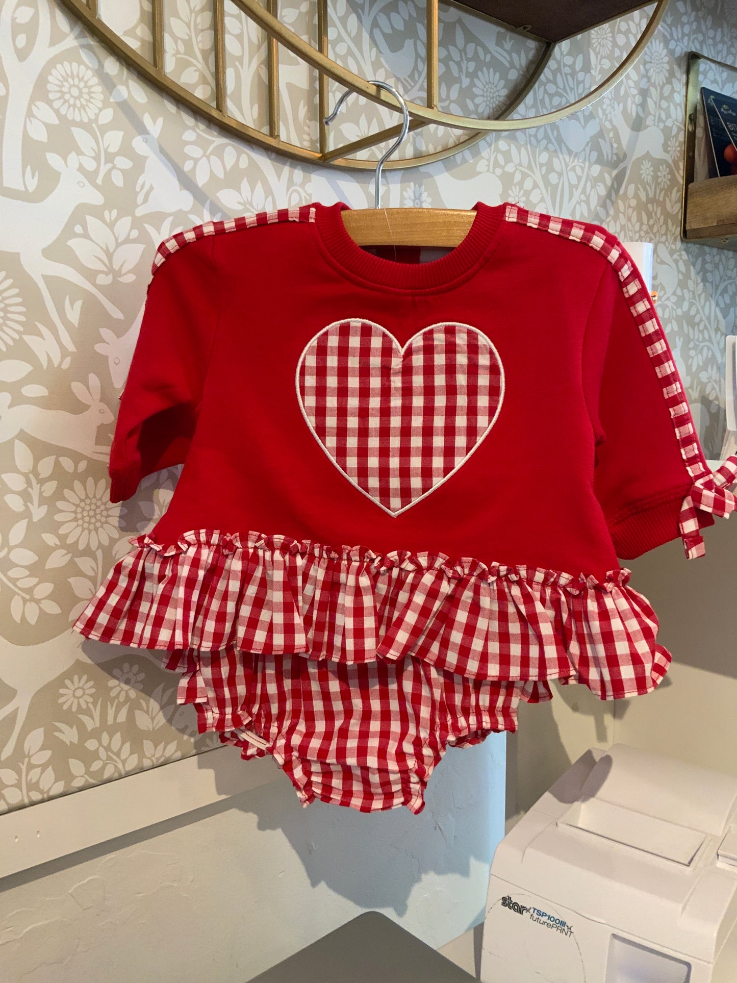 Heart Red Gingham Swing Top