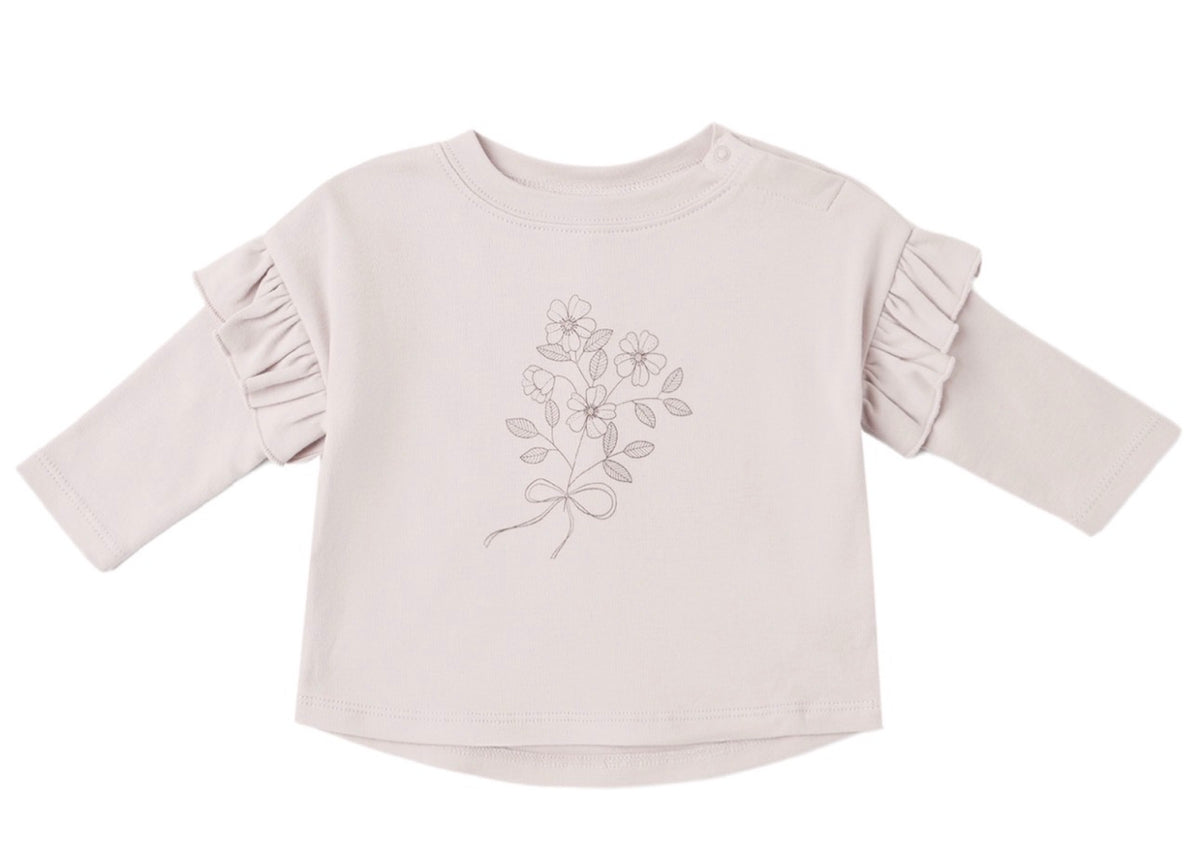 Ruffle Long Sleeve Tee Fleur