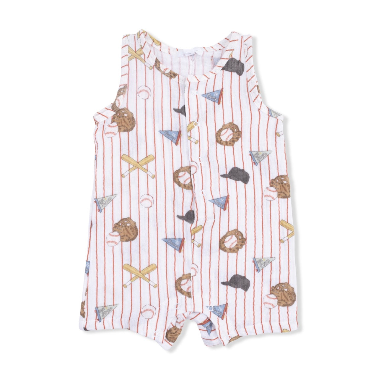 Vintage Baseball Stripe - Sleeveless Shortie Romper