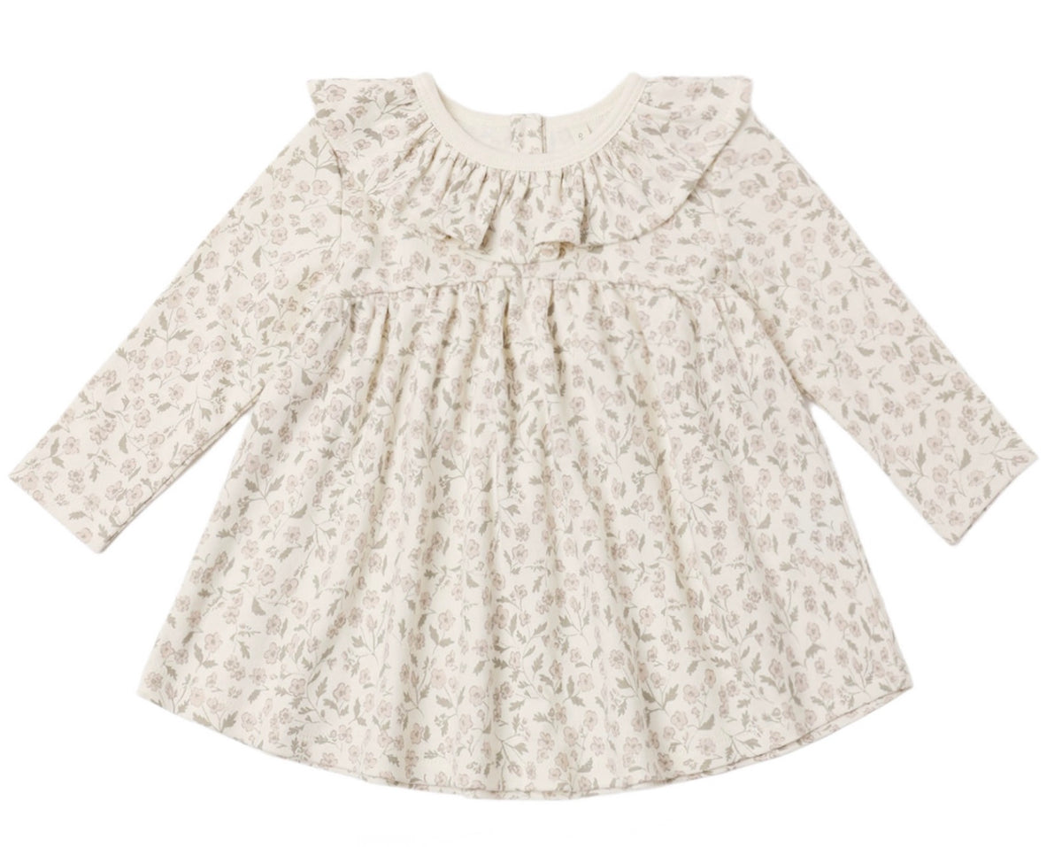 Ruffle Collar Jersey Dress Floret