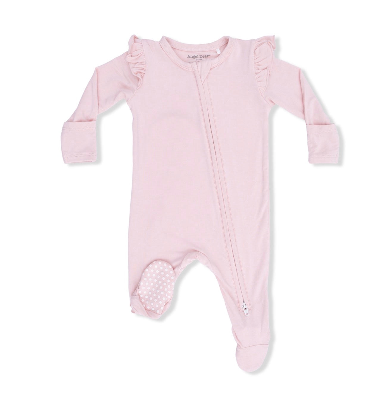 Solid Lotus - 2 Way Ruffle Sleeve Zipper Footie