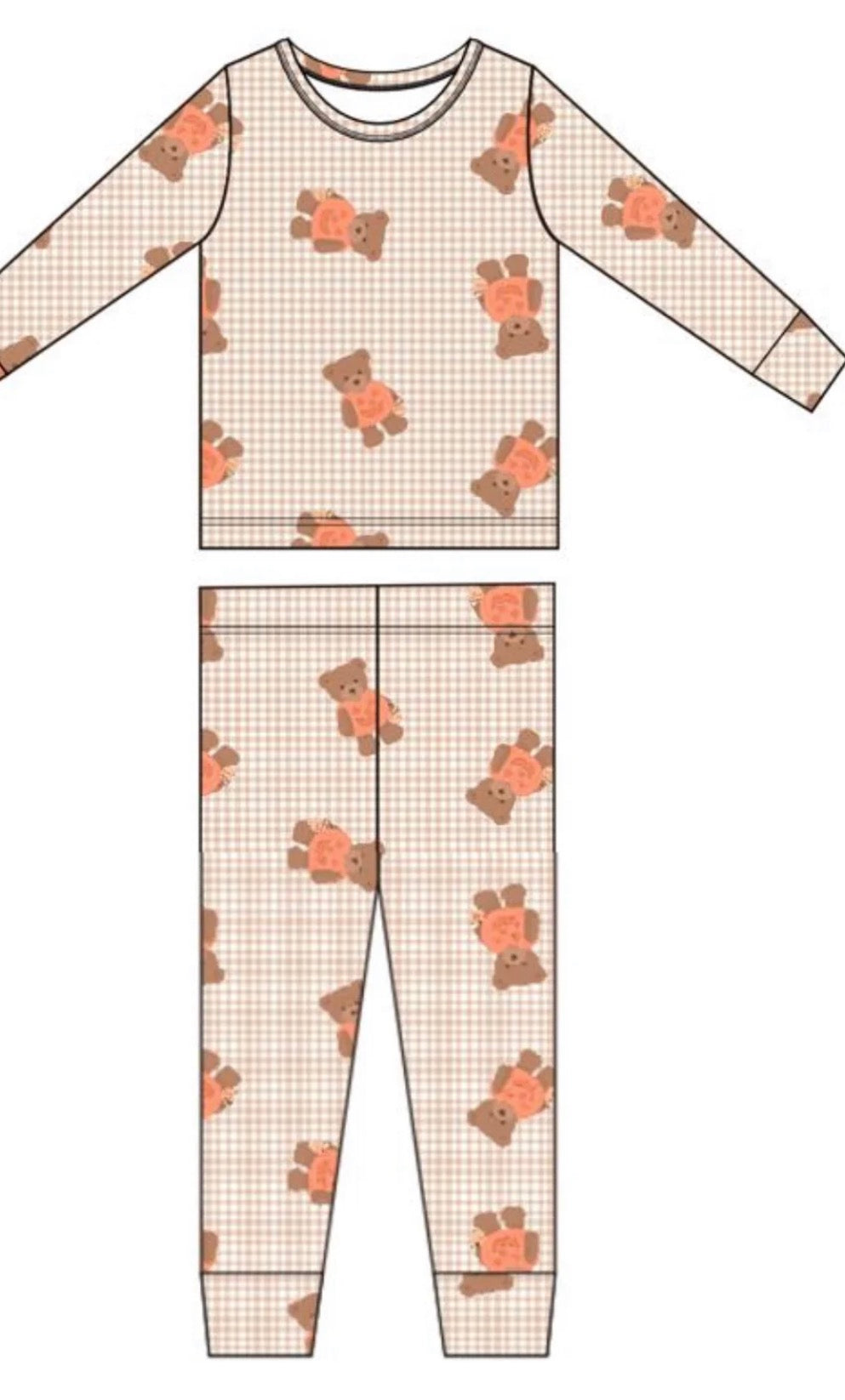 Gingham Little Boo Bear Two Piece Set