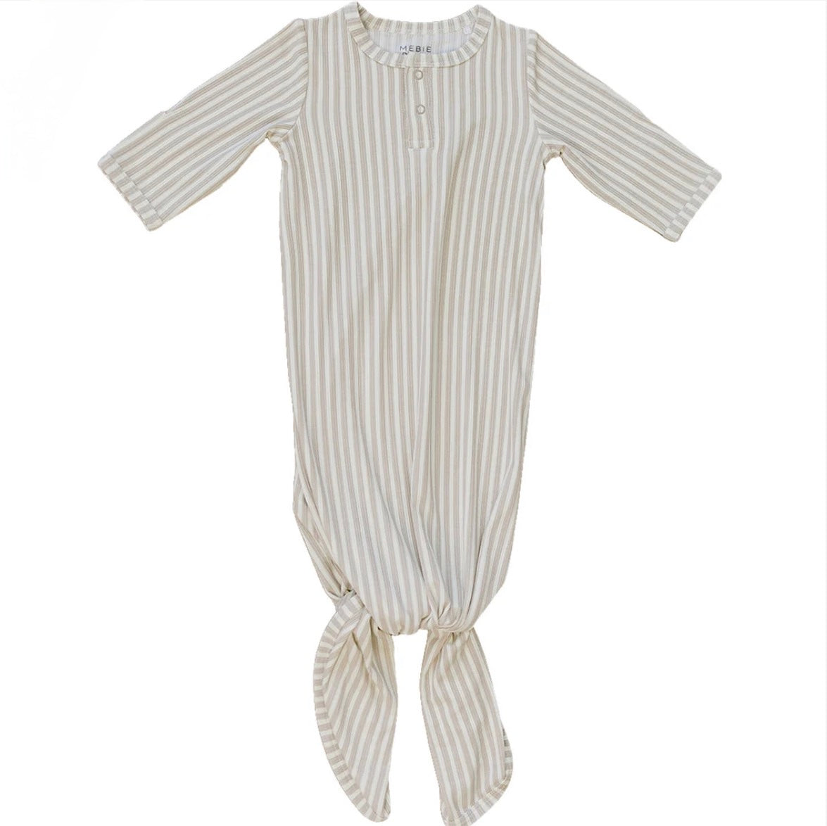 Taupe Striped Bamboo Gown