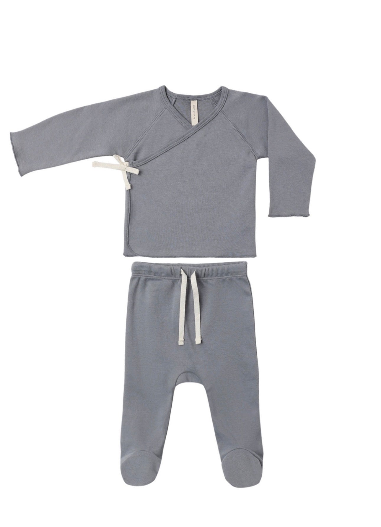 Wrap Top + Footed Pant Set