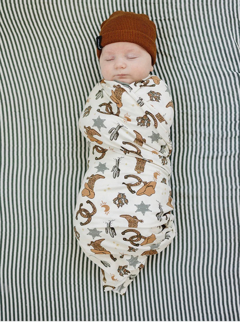 Outlaw Cowboy Ribbed Bamboo Stretch Swaddle