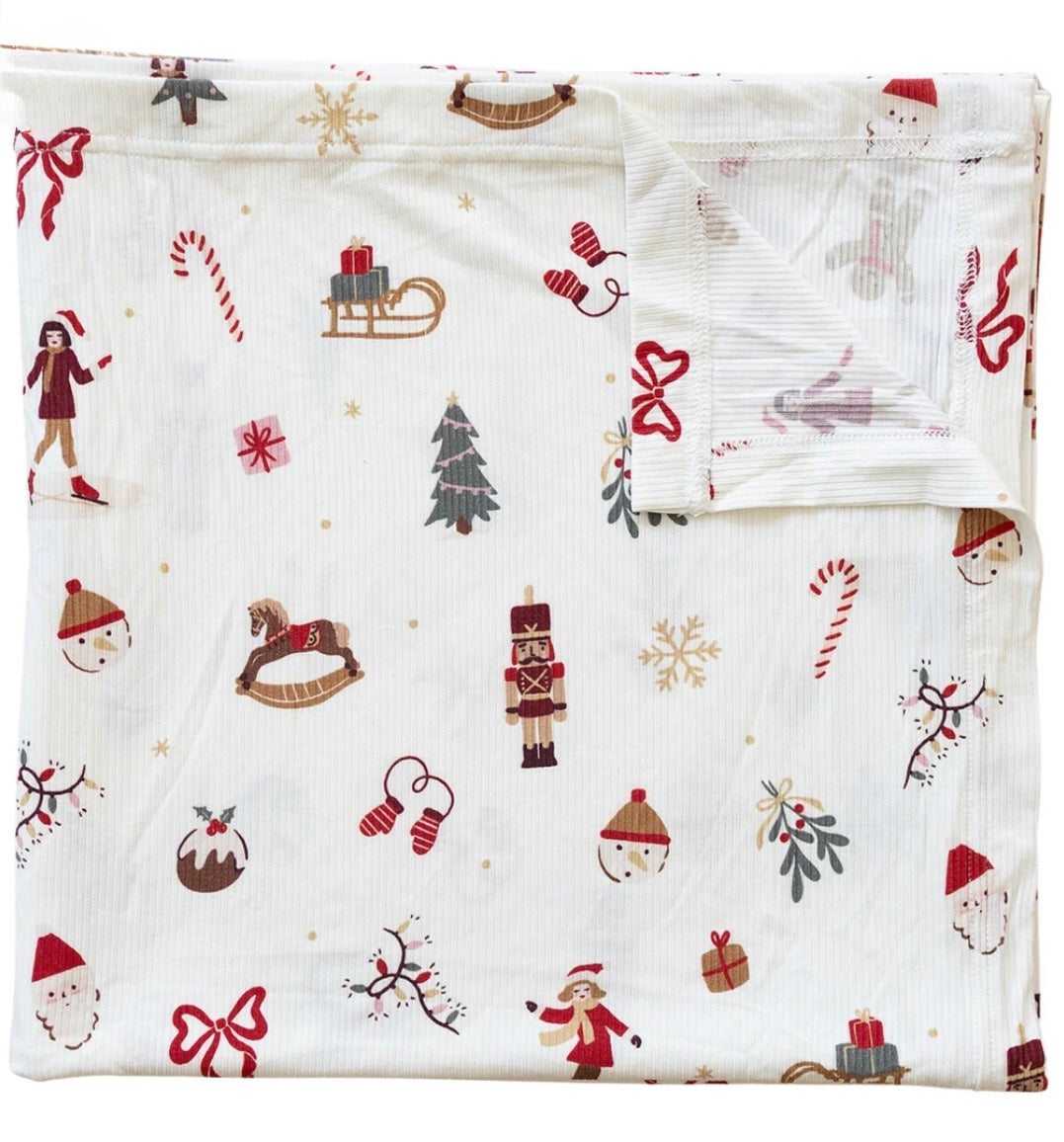 Merry & Bright Ribbed Bamboo Swaddle