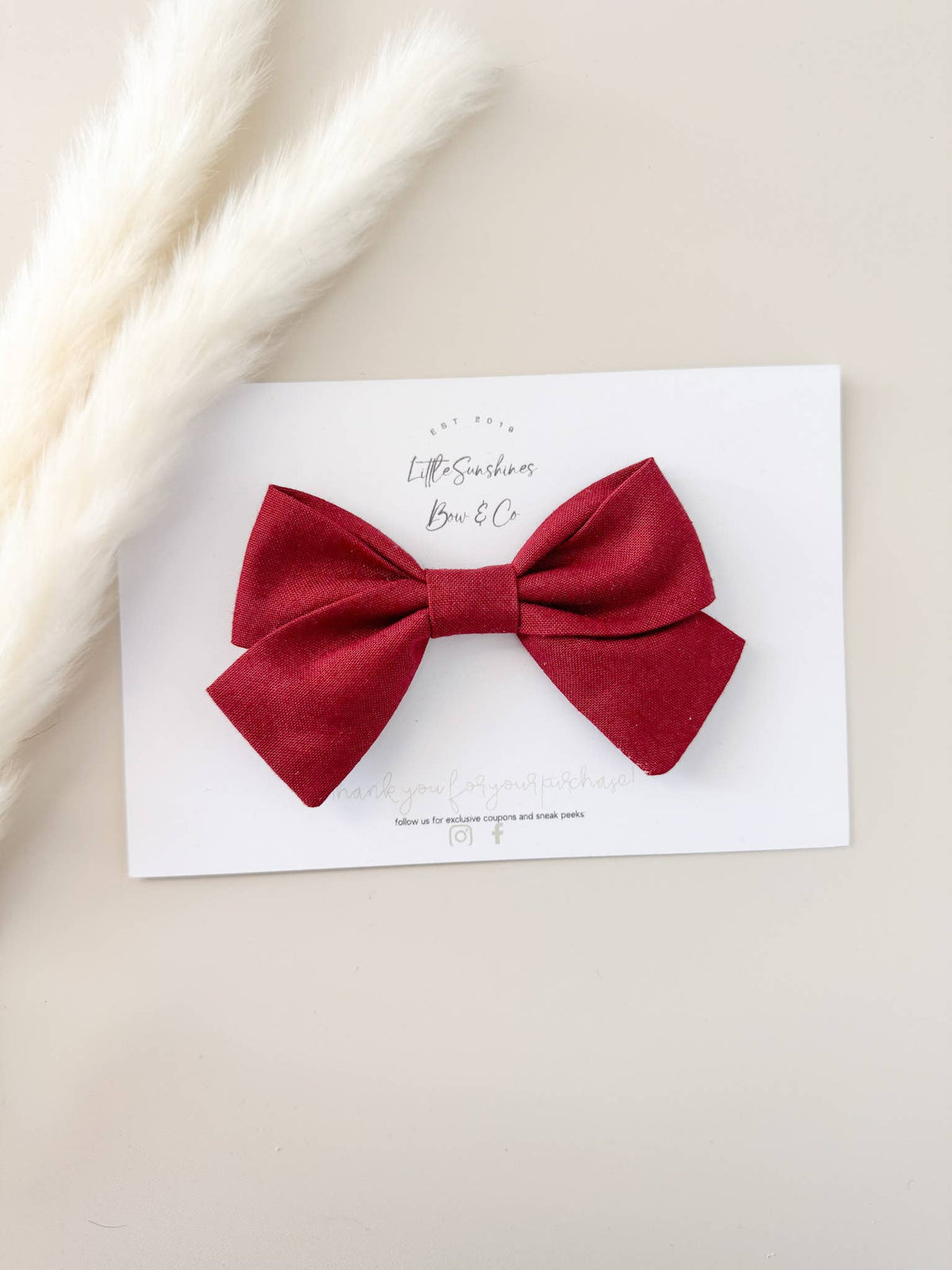 Barn Red Pinwheel Hair Bow
