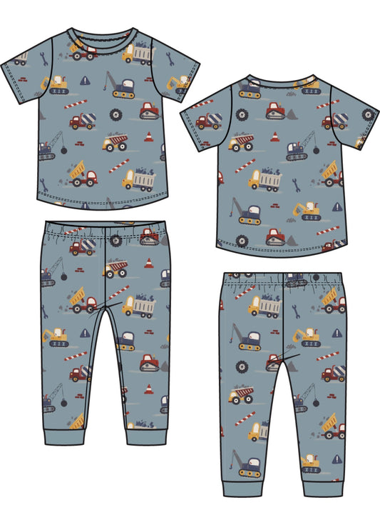 Crayon Construction Short Sleeve Loungewear Set