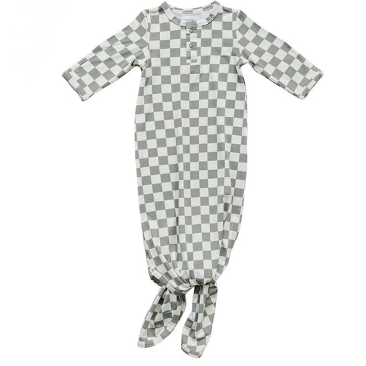 Light Green Checkered Bamboo Gown