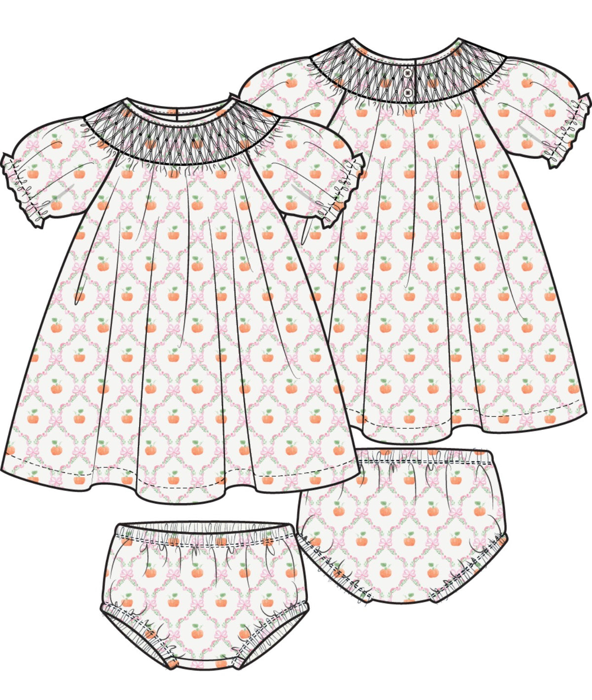 Pretty Pumpkin Trellis Dress