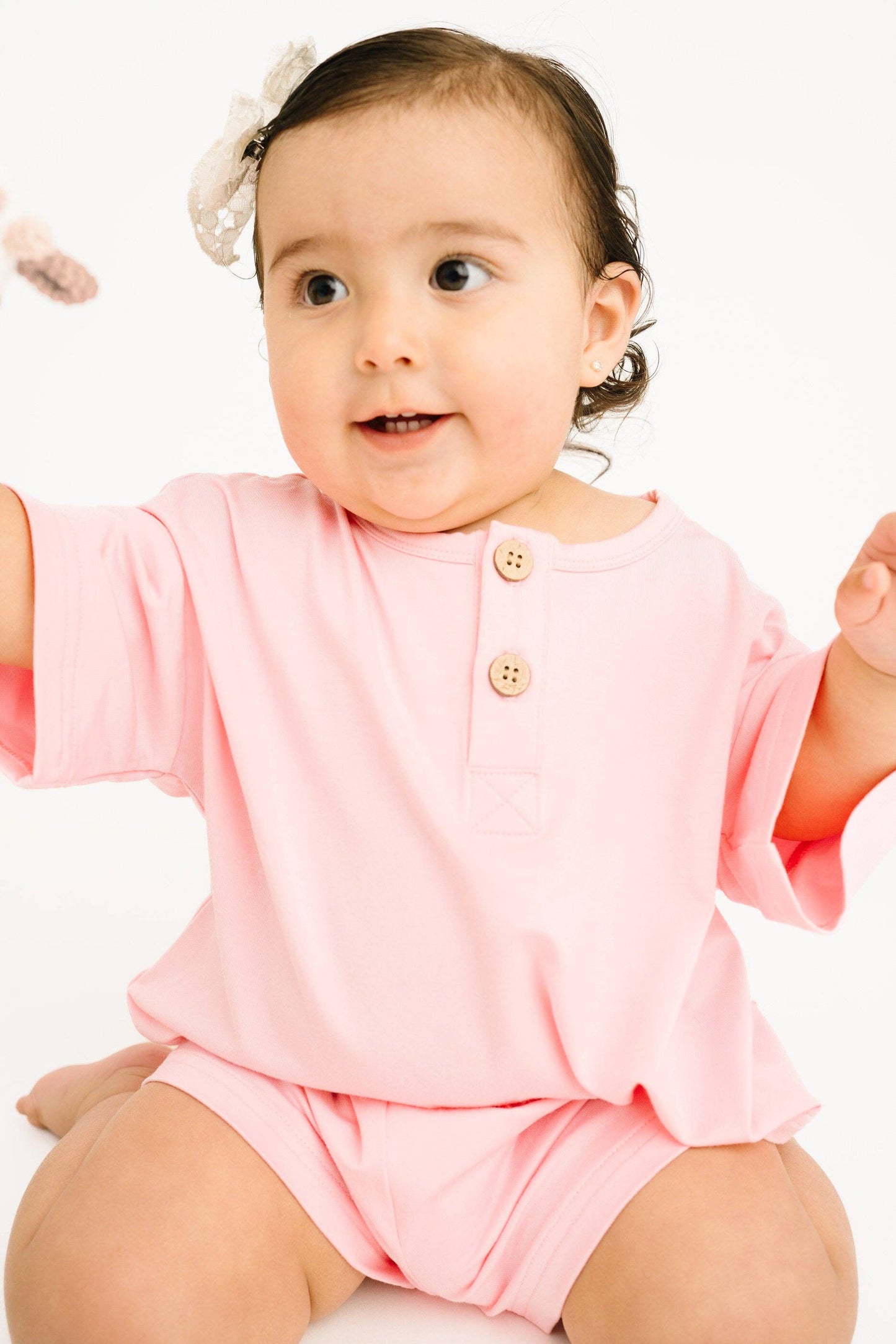 Peony Bamboo Button Slouchy Set
