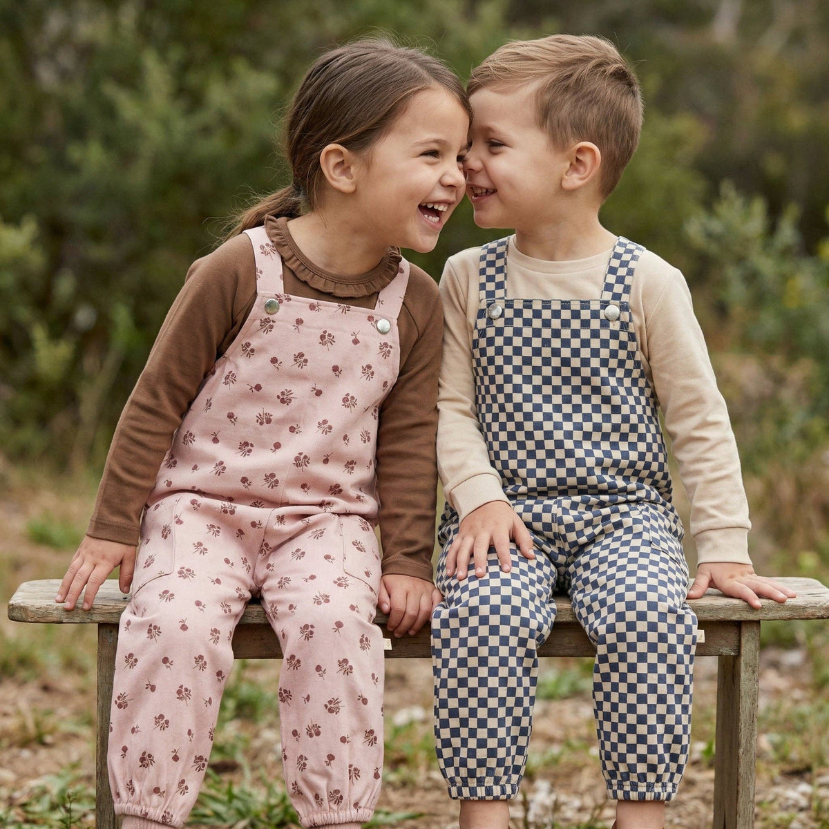 Organic Twill Overalls - Midnight Check