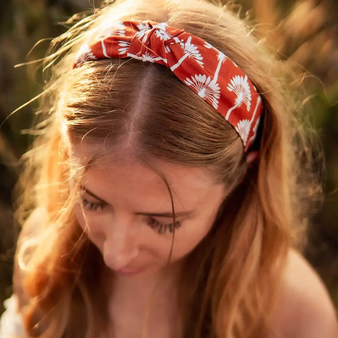 White & Red Plaid Christmas Top Knot Headband