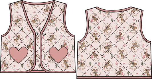 Cowgirl Cameos - Quilted Vest with Heart Pockets