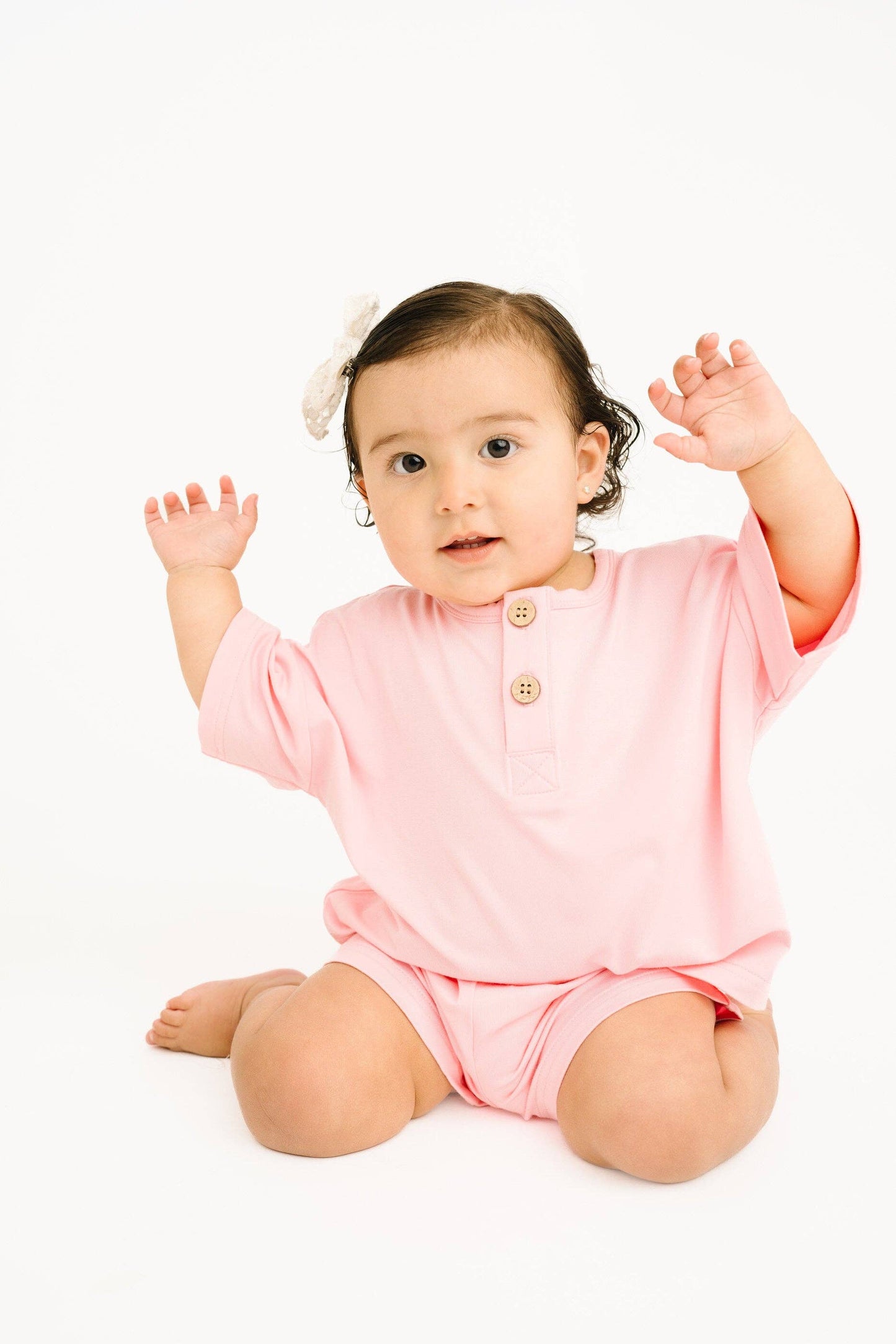 Peony Bamboo Button Slouchy Set