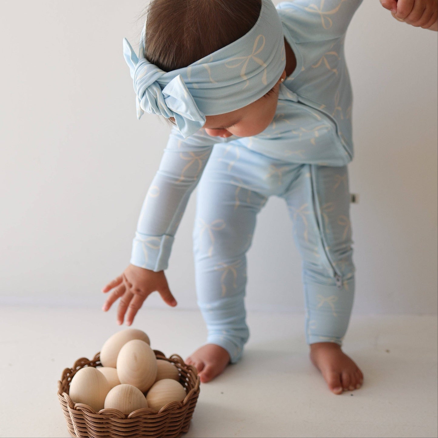 Bamboo Zip Pajamas | Blue Bows