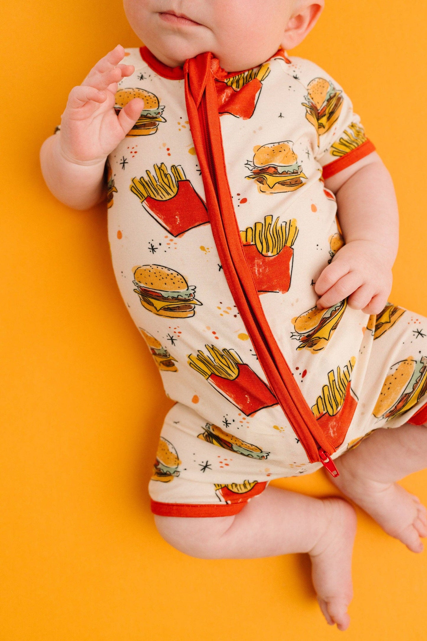 Cheeseburger Meal Bamboo Short Romper