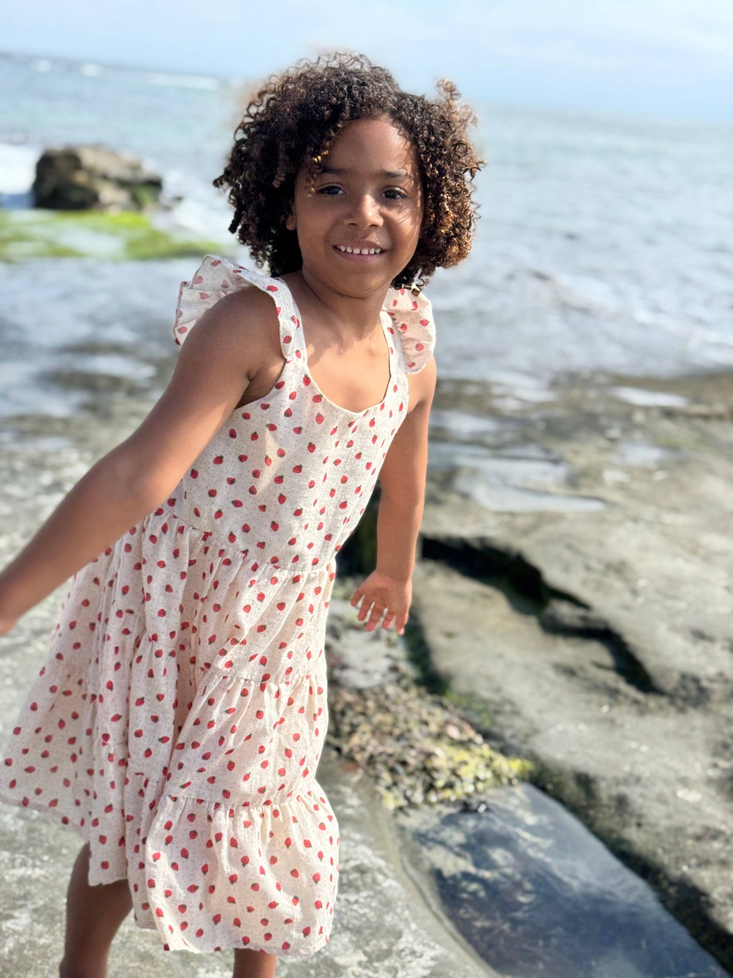 Emmie dress in oatmeal strawberries