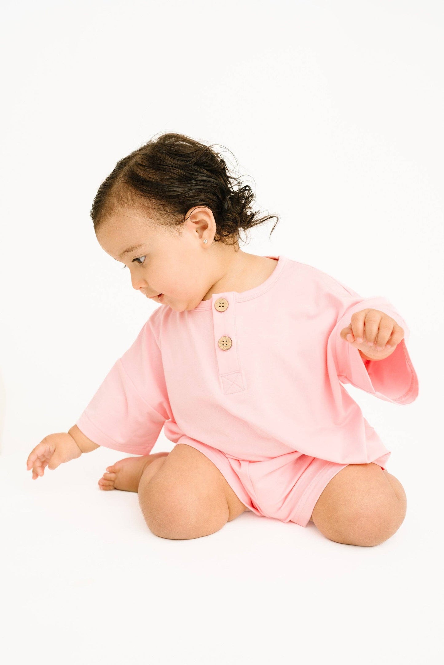 Peony Bamboo Button Slouchy Set