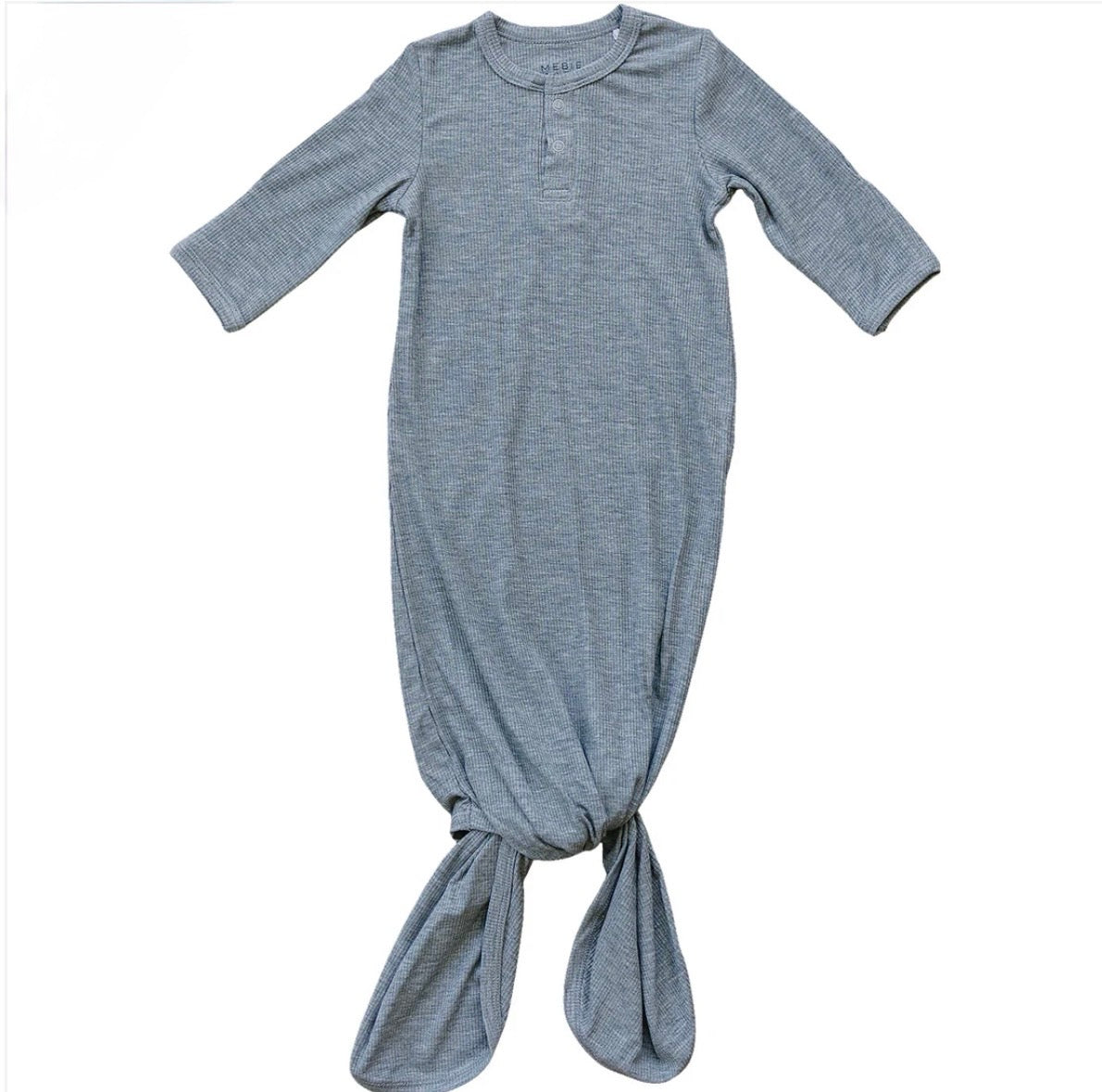 Heather Grey Ribbed Bamboo Gown