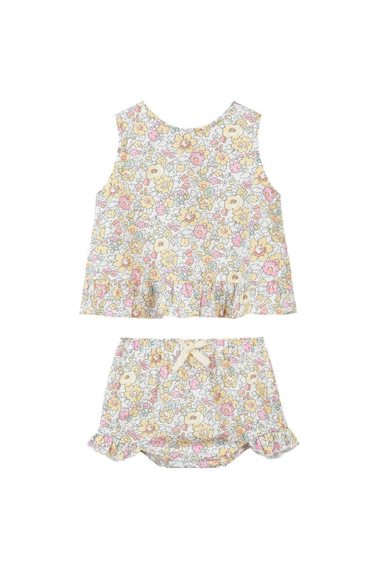Aria set in yellow retro floral