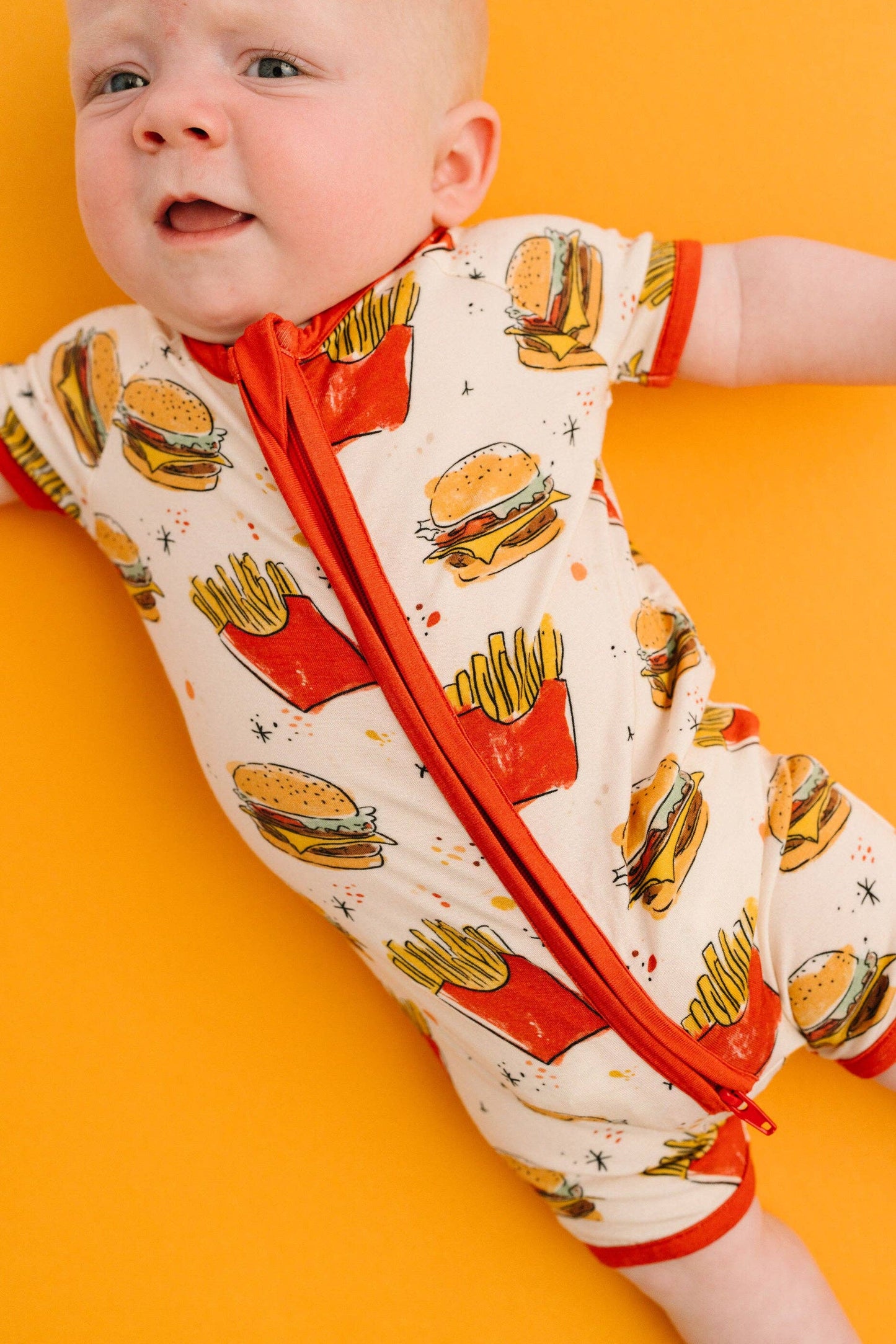Cheeseburger Meal Bamboo Short Romper