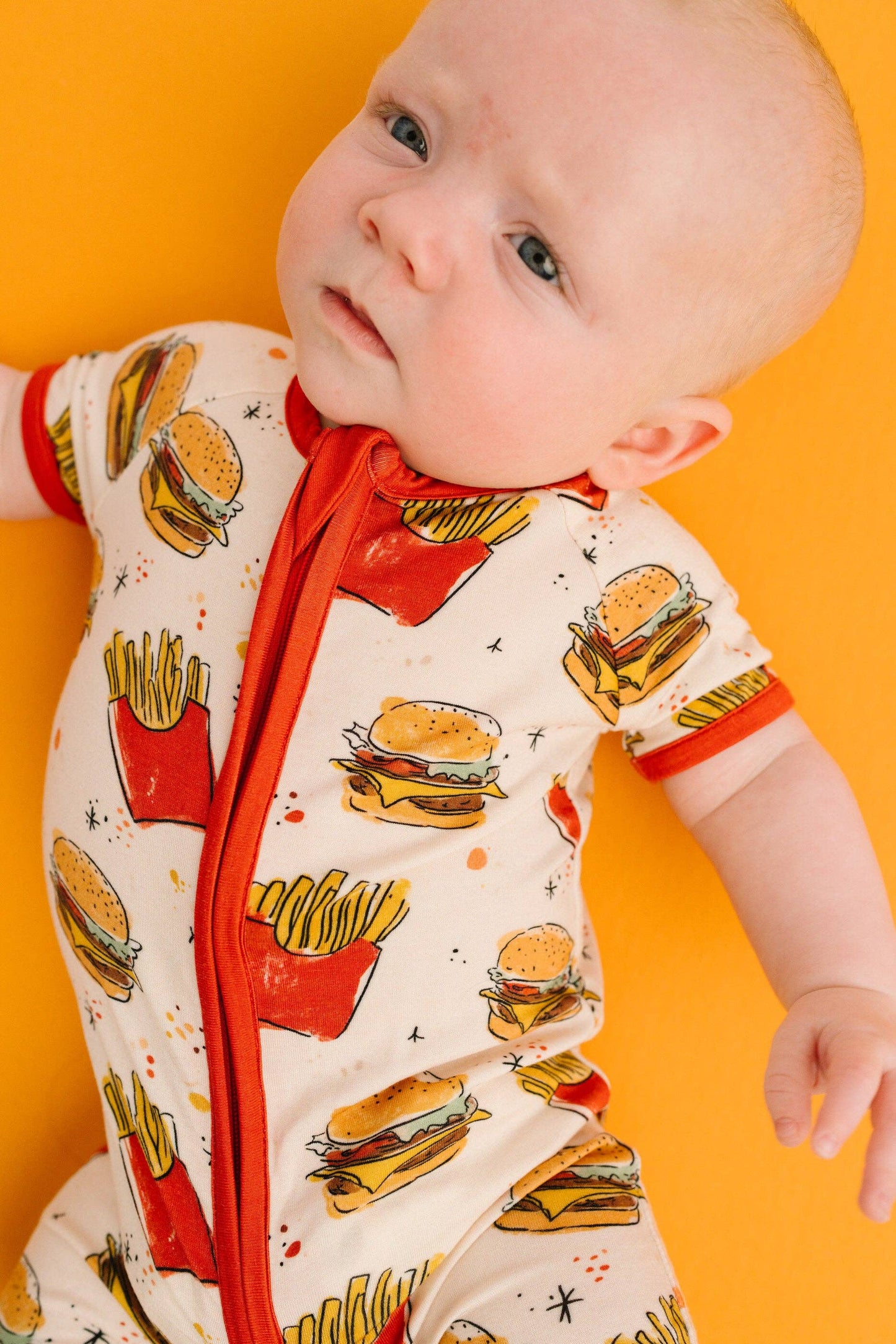 Cheeseburger Meal Bamboo Short Romper