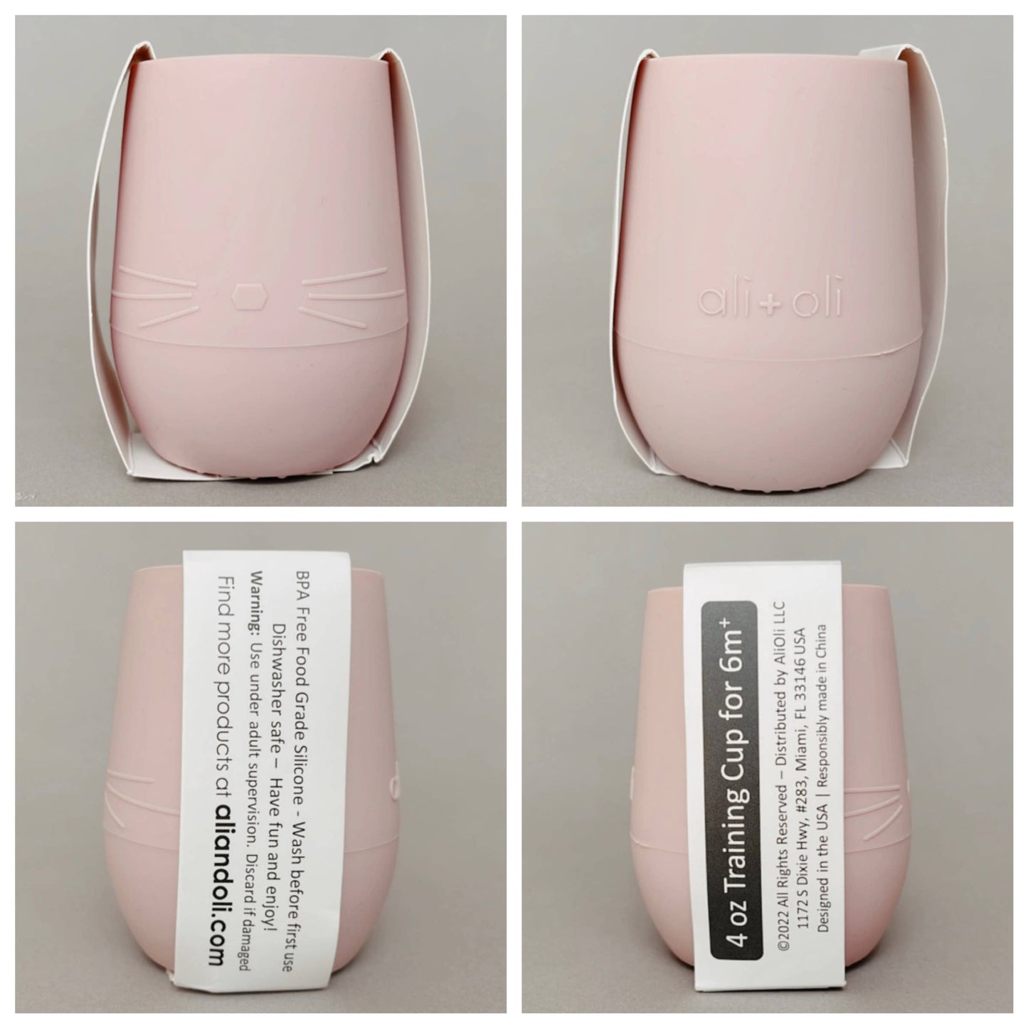 Bunny Face Silicone Open Cup for Baby & Toddle (Misty Blush)