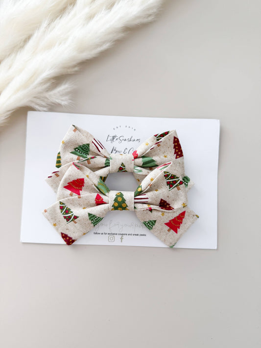 Christmas Trees Christmas Pinwheel Hair Bow