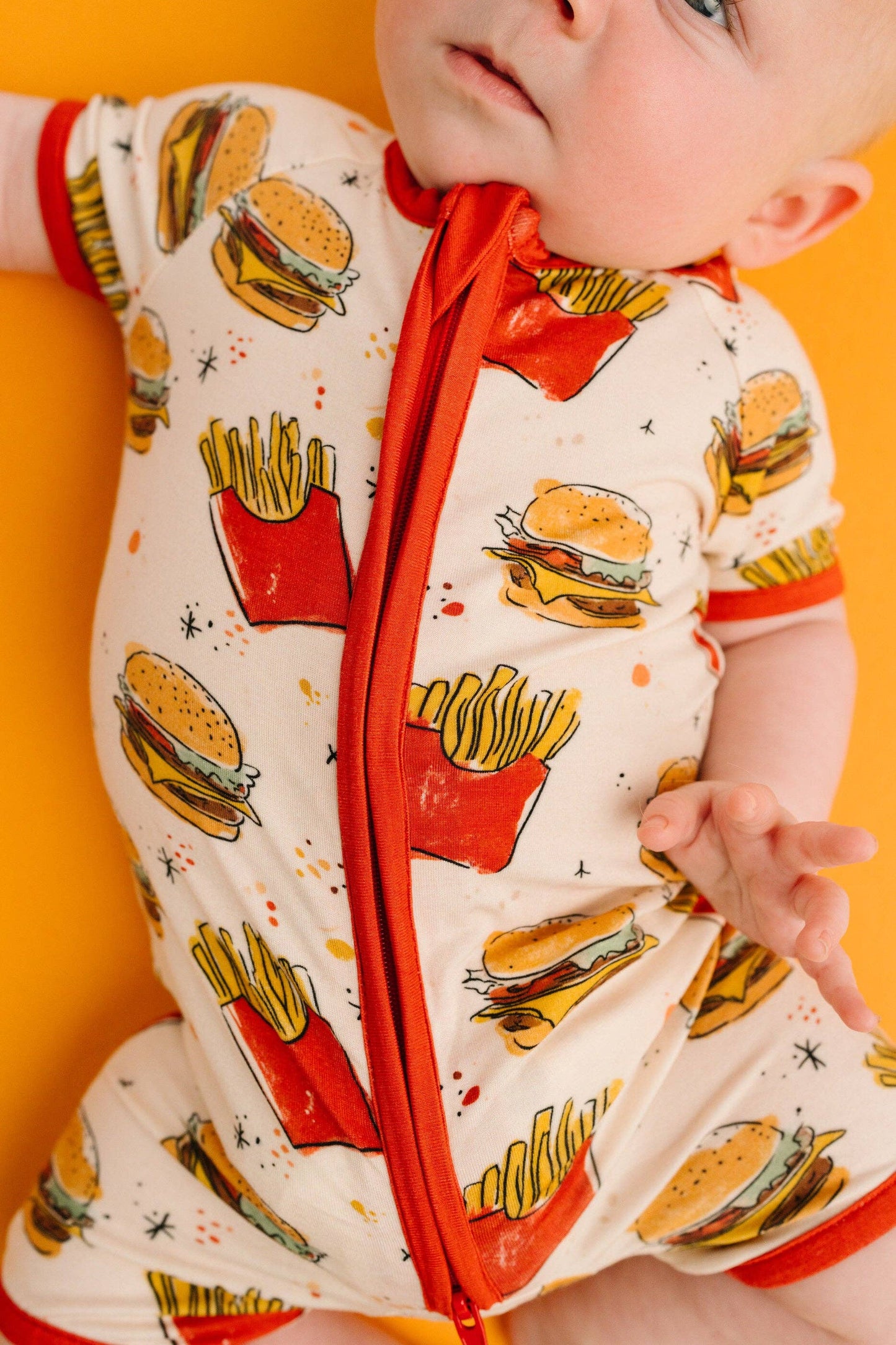 Cheeseburger Meal Bamboo Short Romper