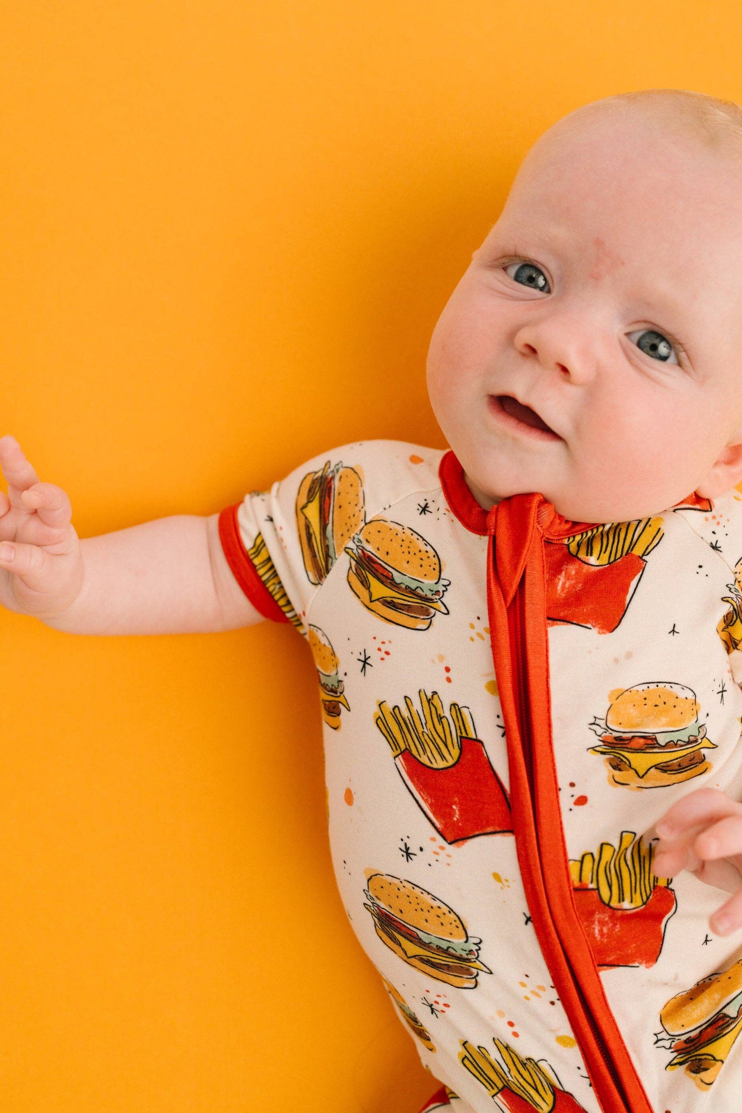 Cheeseburger Meal Bamboo Short Romper
