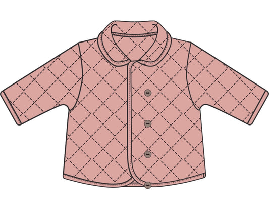 Solid mellow Rose Quilted Jacket
