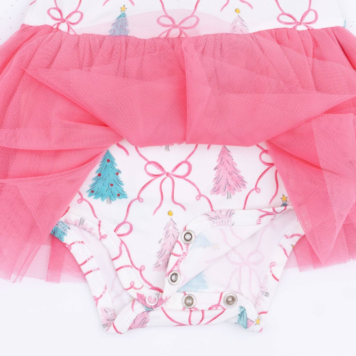 Bow Trellis Tree - Long Sleeve Tutu Bodysuit Dress