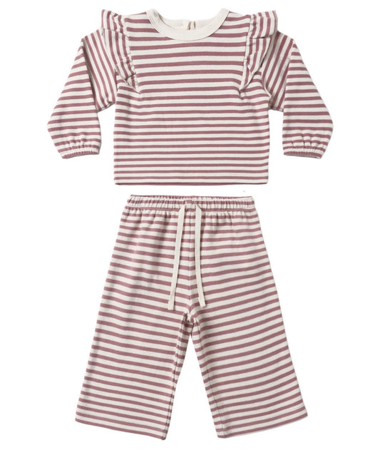Ruffle Cozy Set Mulberry Stripe
