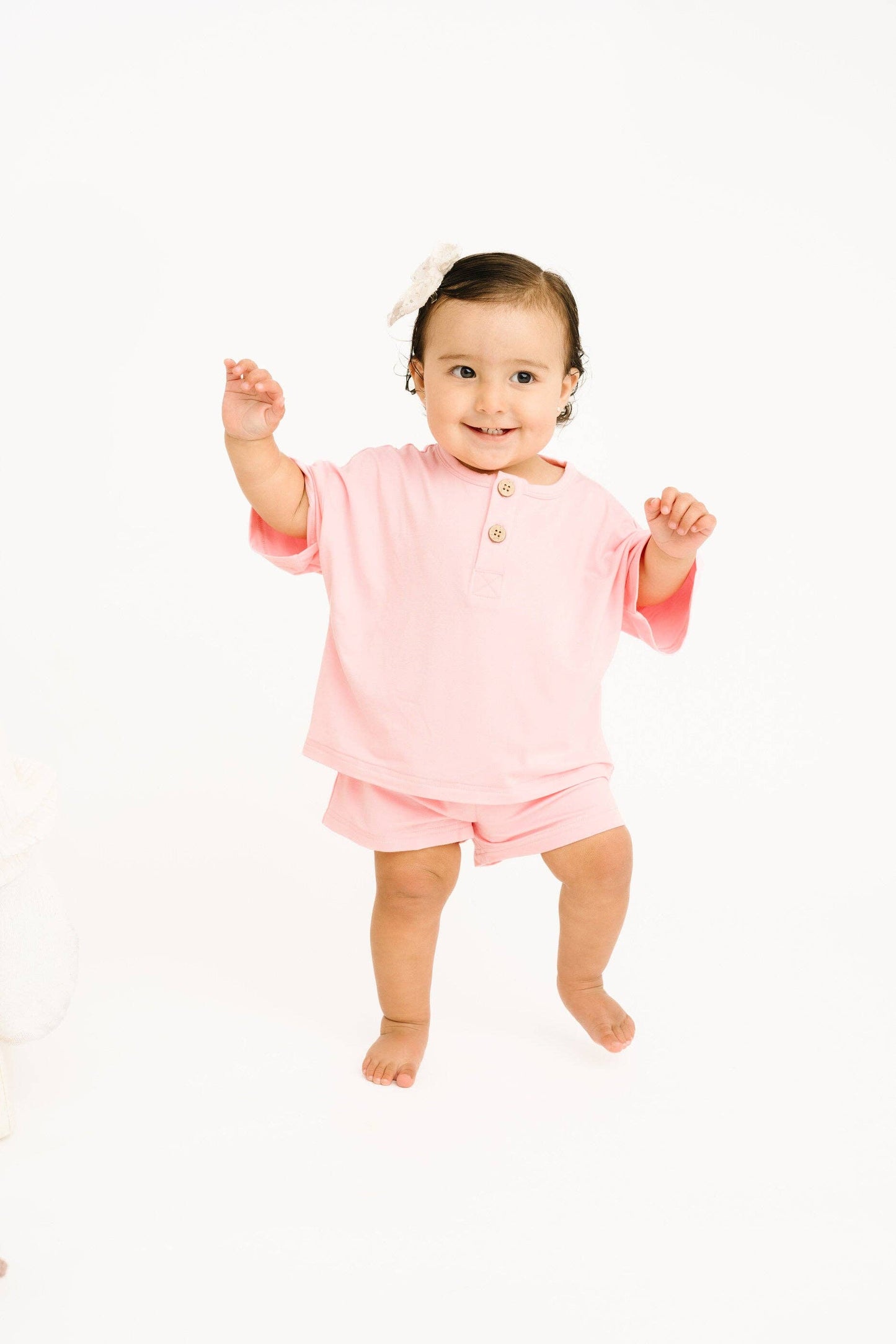 Peony Bamboo Button Slouchy Set