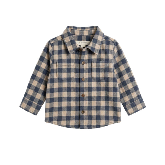 Hugo Flannel Long Sleeve Collared Button Down Shirt - Swindo