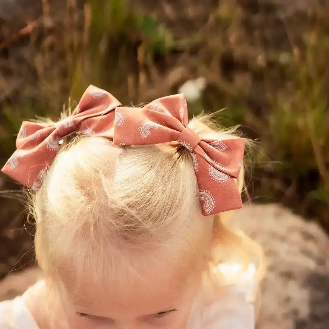 Black & Pink Candy Corn Halloween Pinwheel Hair Bow