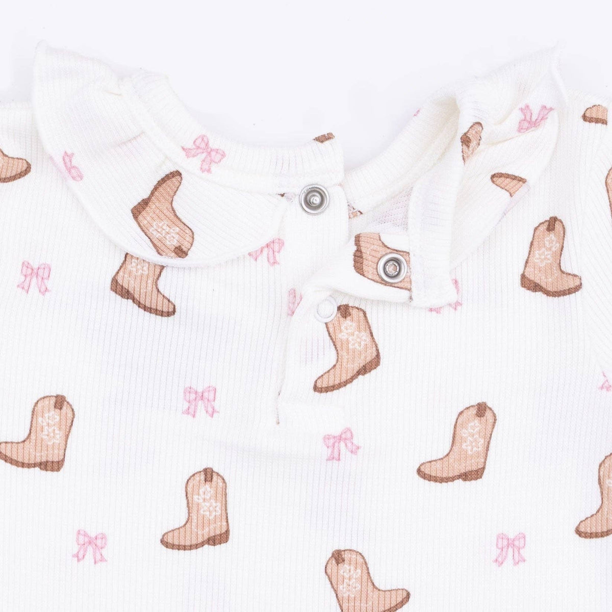 Mini Cowgirl Boots - Long Sleeve Ruffle Top and Pant