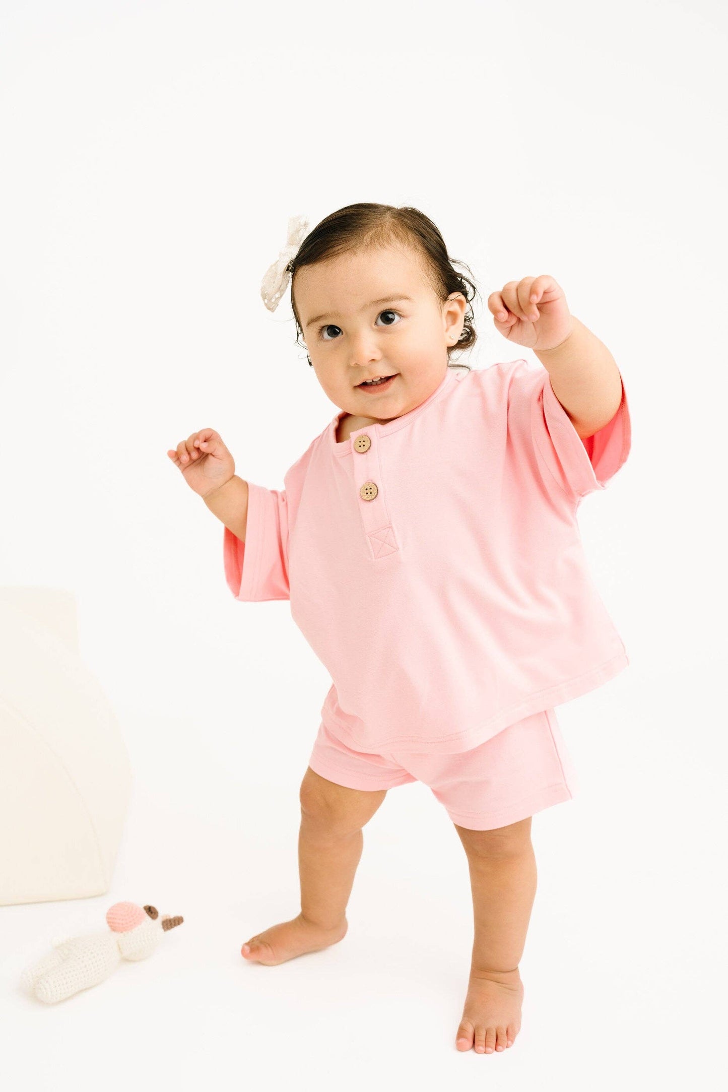 Peony Bamboo Button Slouchy Set