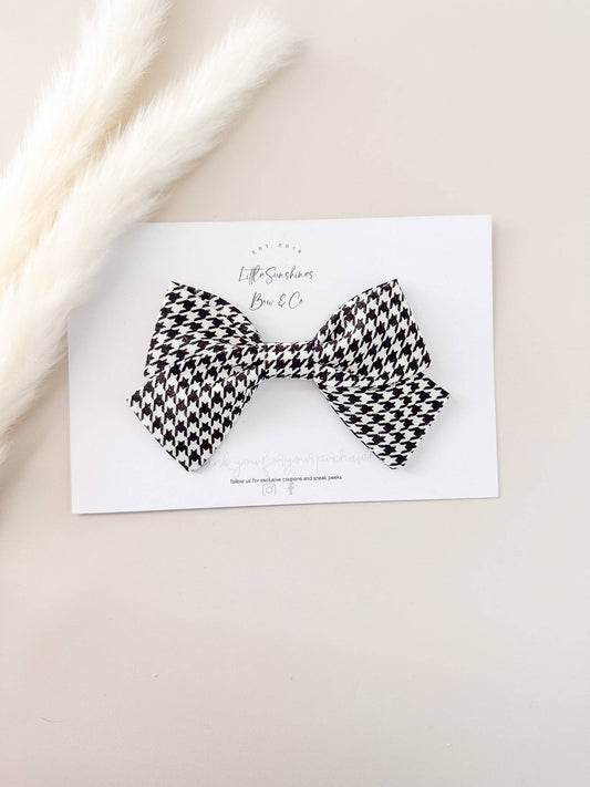 Houndstooth Pinwheel Hair Bow