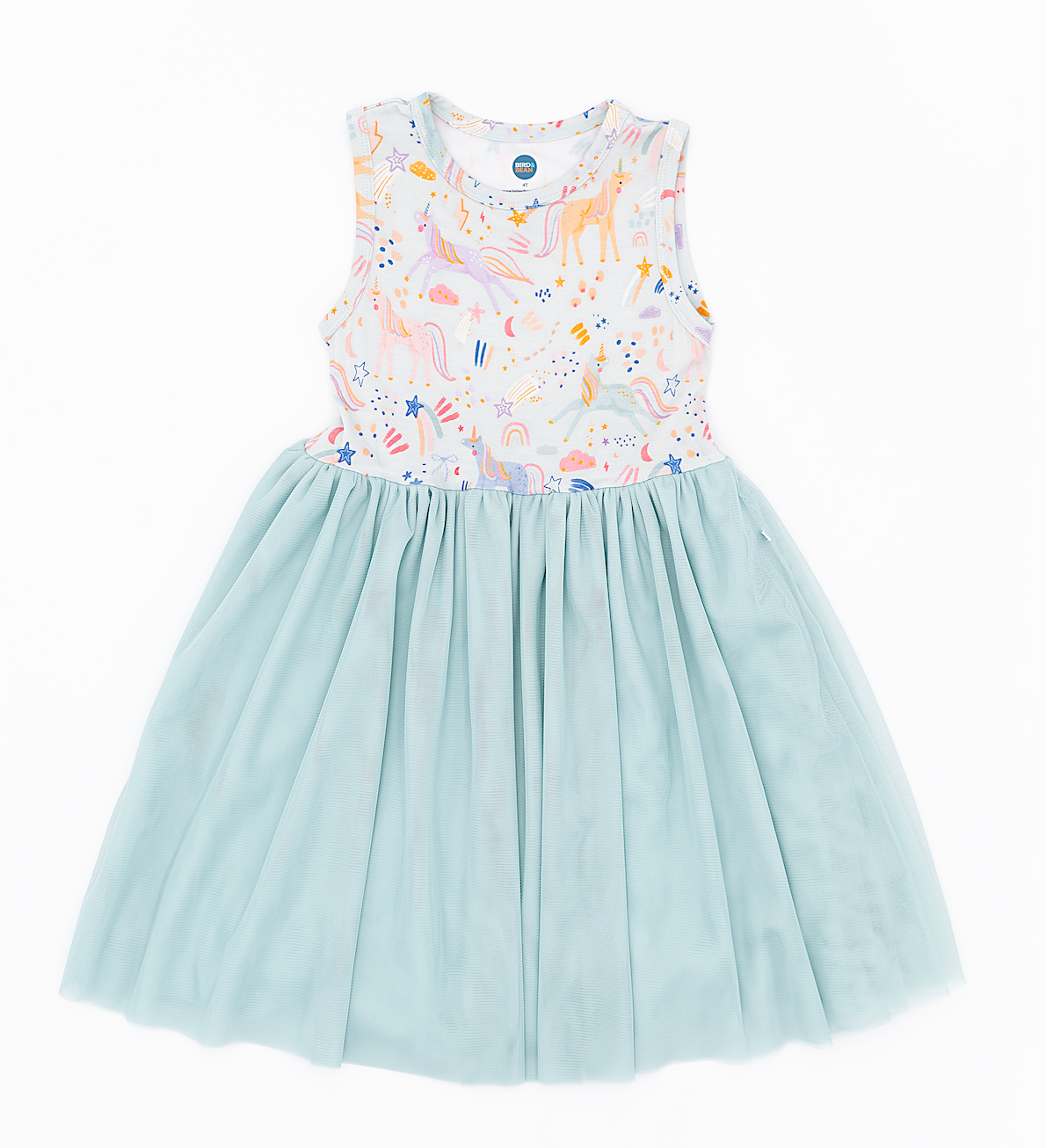 Kids Bamboo + Tulle Dress - Estelle Unicorn 