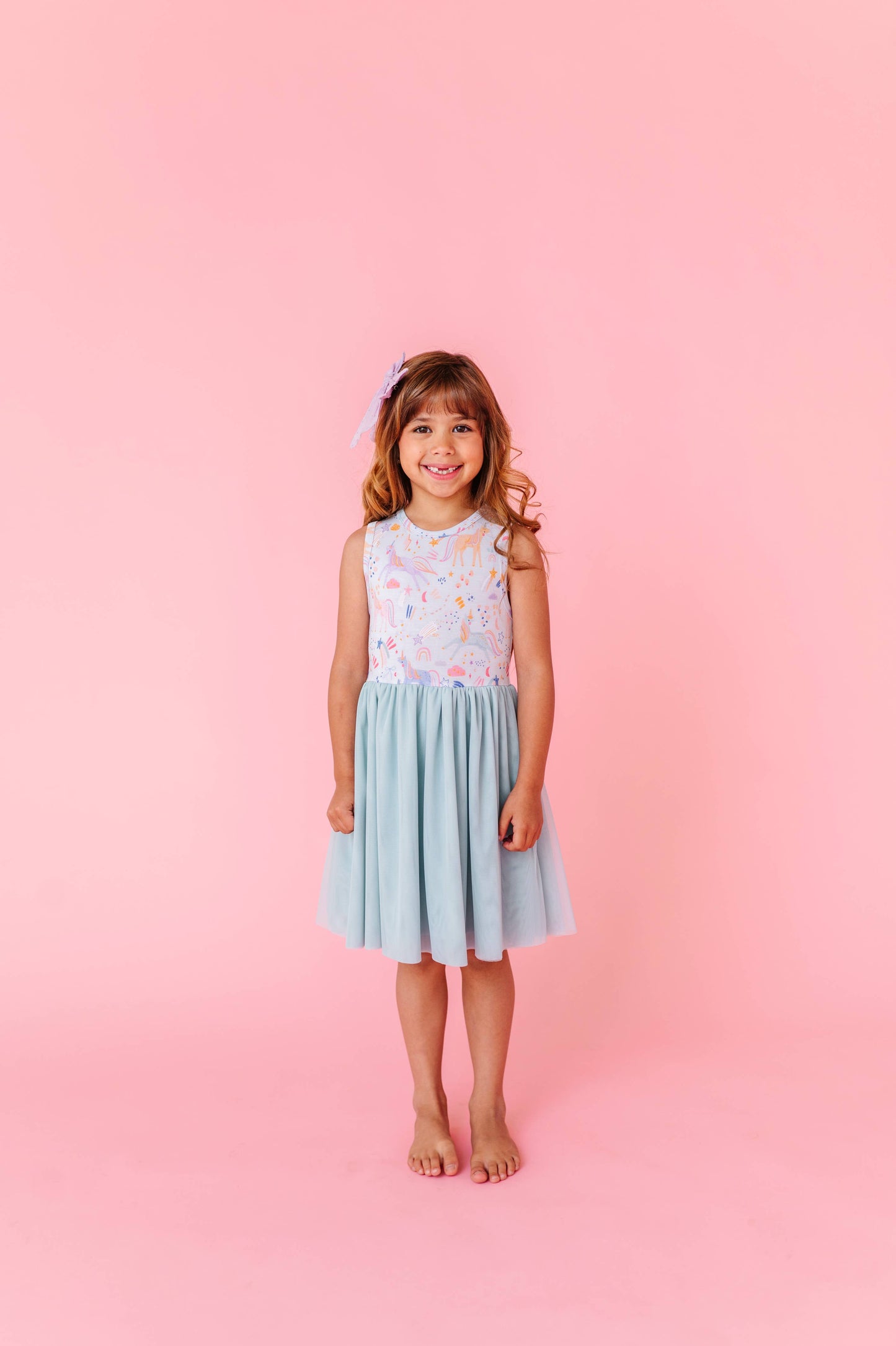 Kids Bamboo + Tulle Dress - Estelle Unicorn 