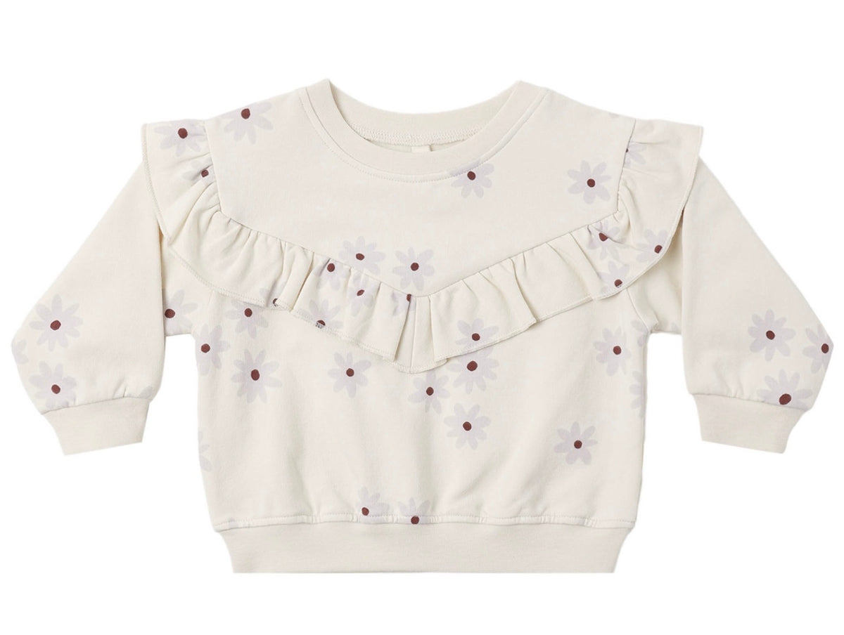 Ruffle Fleece Sweatshirt Blue Daisy