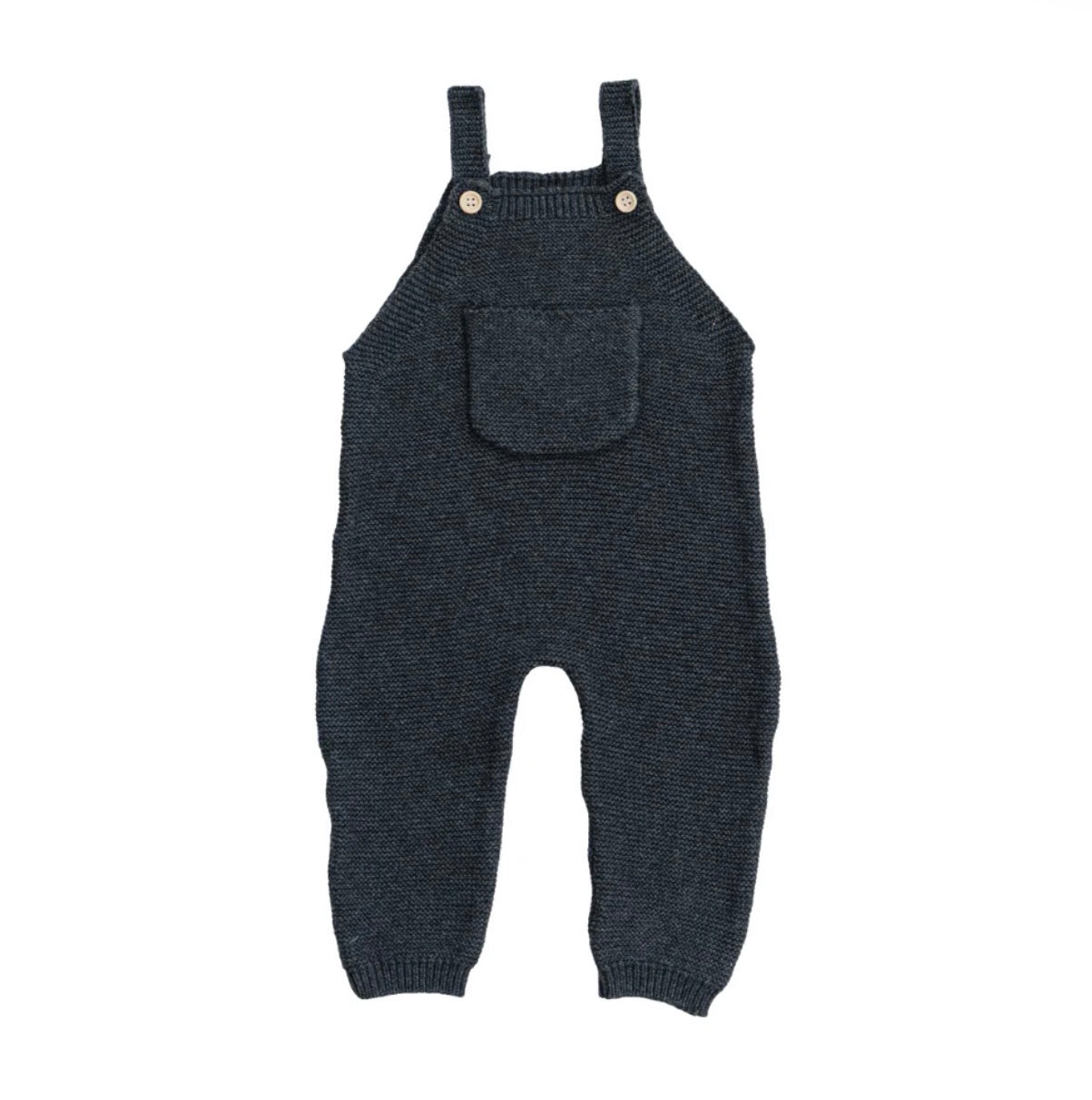 Charcoal Knit Pocket Overalls