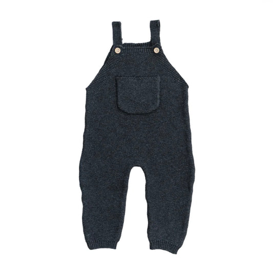 Charcoal Knit Pocket Overalls
