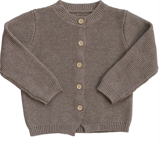 Brown Knit Button Down Cardigan