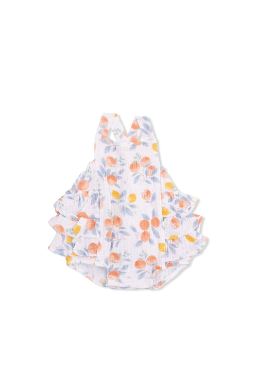 Orange Ruffle Sunsuit