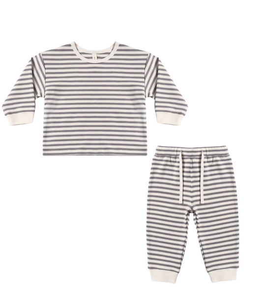 Cozy Set- Slate Stripe