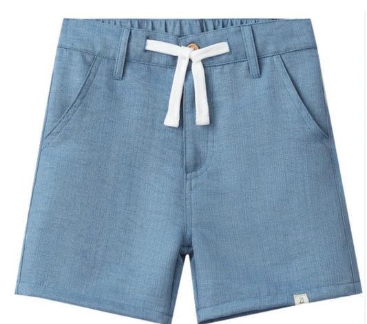 Blue Linen Shorts